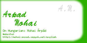 arpad mohai business card