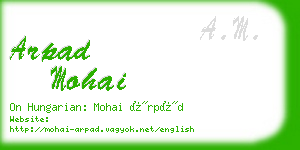 arpad mohai business card